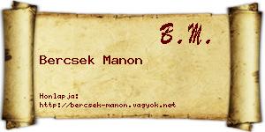 Bercsek Manon névjegykártya